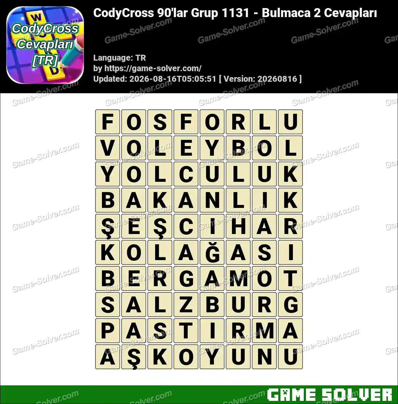 CodyCross 90’lar Grup 1131 – Bulmaca 2 Cevapları